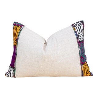 Ami Linen Tribal Border Pillow For Sale