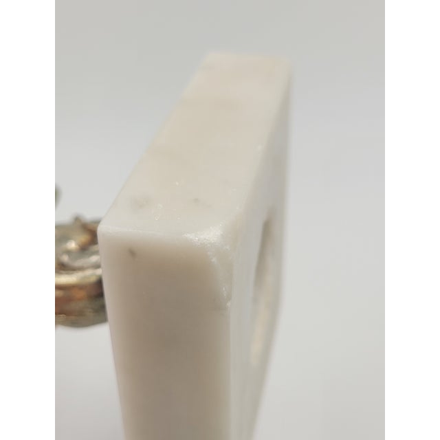 Glass Mid 20th Century Hollywood Regency Cherub & Milk Glass Shell Dish on Marble Base For Sale - Image 7 of 12