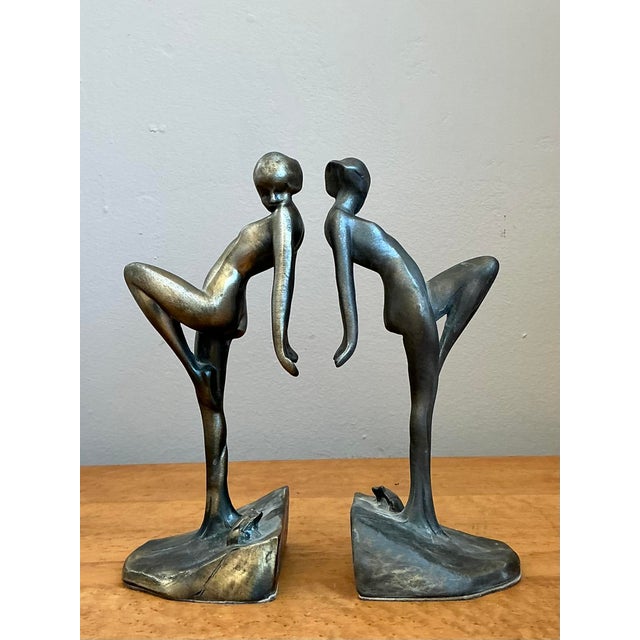 Vintage Deco Dancing Nymph Bookends - Set of 2 For Sale - Image 4 of 12