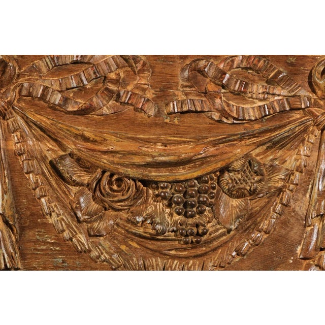 18th Century 18th Century Architectural Panels with Swags Hand Carved in Low-Relief - A Pair For Sale - Image 5 of 13