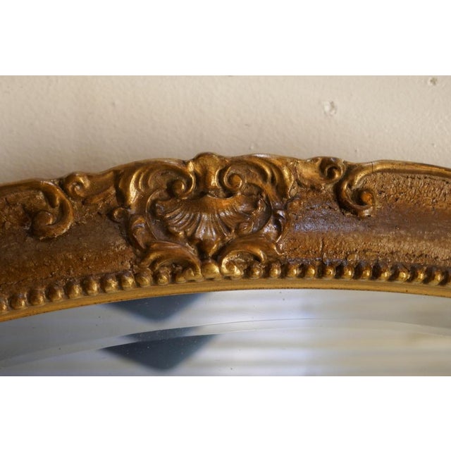1920s Art Deco Oval Gilt Wall Mirror, 1920 For Sale - Image 5 of 8