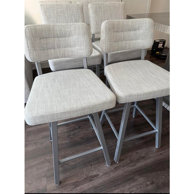 Metal Metall Furniture Dining Table with Amisco Chairs – Dining Set For Sale - Image 7 of 11