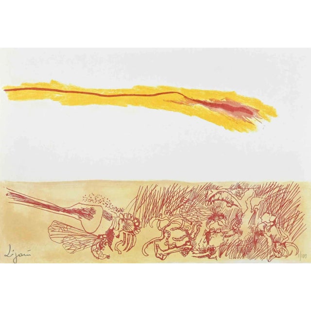 Giuseppe Zigaina, Abstract Composition, Original Lithograph, 1973 For Sale