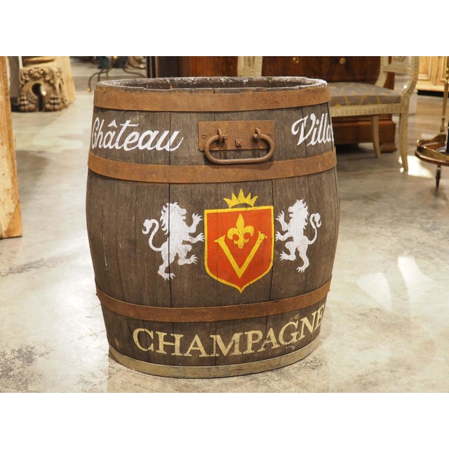 Chateau Villaret French Antique Champagne Barrel or Planter, Circa 1920s For Sale - Image 11 of 12