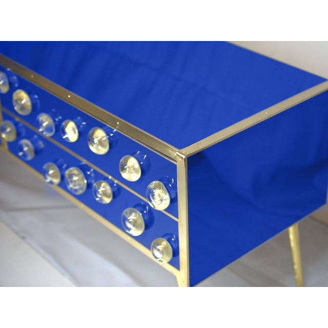 Contemporary Italian Cobalt Blue Murano Glass Sideboard from Justfurnituress SRL For Sale - Image 3 of 9