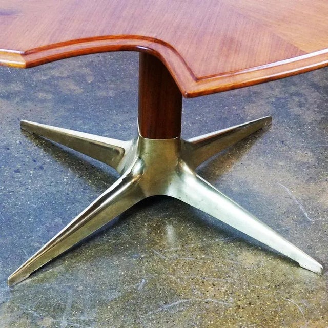 Mid-Century Austrian Walnut and Brass Coffee Table by Oswald Haerdtl For Sale - Image 6 of 14