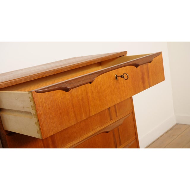 Wood Vintage Danish Chest of Drawers in Teak attributed to Klaus Okholm For Sale - Image 7 of 12
