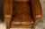 1920s French Art Deco Scalloped Back Cognac Leather Club Chairs – A Pair For Sale - Image 4 of 18
