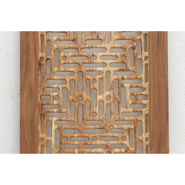19th Century 84" Organic Modern Lattice Carved Door For Sale - Image 5 of 9