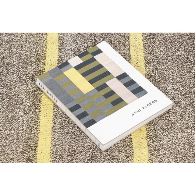 Gold Vintage Turkish Kilim Wool Rug With Gold Stripes by Rug & Kilim, 1950-1959 For Sale - Image 8 of 8