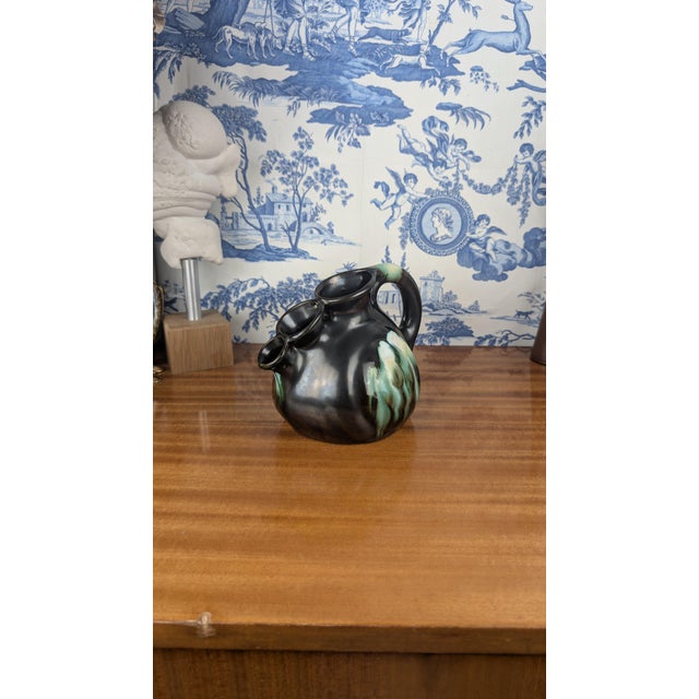 1960s Vintage Art Deco Thulin Fat Lava Ceramic Pitcher in the shape of a Snail, 1960s For Sale - Image 5 of 11