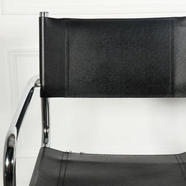 Metal 1970s Pair of Italian Cantilever Chrome Leather Bar Stools For Sale - Image 7 of 12