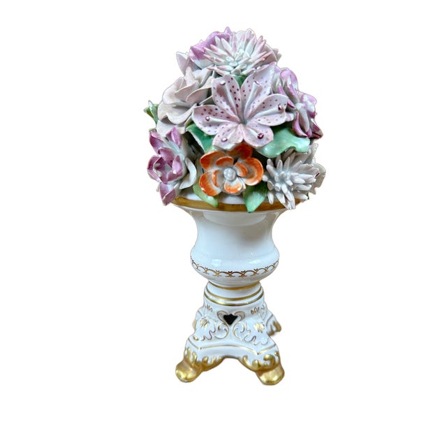 Mottahedeh Vintage Porcelain Mottahedeh Petite Italian Flower Topiary For Sale - Image 4 of 7