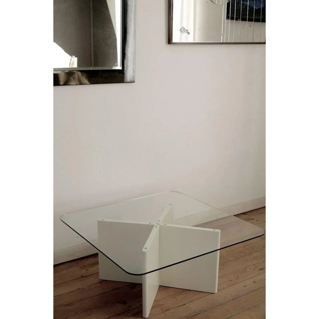 Wood French Lacquered Wood & Glass Coffee Table, 1980s For Sale - Image 7 of 18