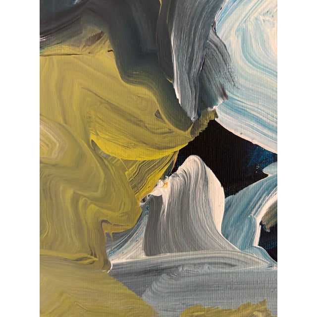 Textile “Tidal Whispers” Original, Acrylic Expressive Abstract Painting by Linda McDonough For Sale - Image 7 of 12