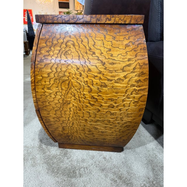 John Richard Burl Wood Accent Table With Three Drawers For Sale - Image 4 of 6