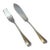 1980s Silver Plated 1 Pair Fish Eaters, Fish Fork & Fish Knife, Rattail For Sale