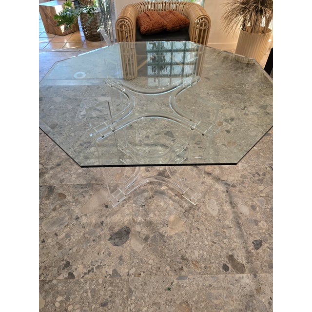 1970s Attributed to Charles Hollis Jones Lucite Dining Table For Sale - Image 17 of 18