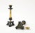 Metal A Pair of French Empire Polished Brass and Black-Enameled Cast Iron Candlesticks For Sale - Image 7 of 8