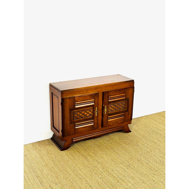 Rustic French Art Deco Cabinet in Oak, 1940 For Sale - Image 3 of 14