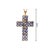 Late 20th-Century 14 Karat Yellow Gold Natural Tanzanite Cross Pendant For Sale - Image 4 of 5