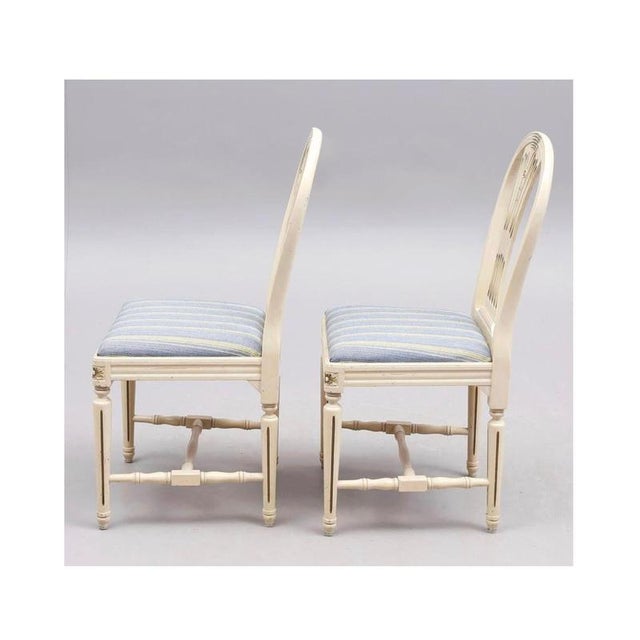 Swedish Gustavian Style Axet Dining Chairs, 1950s, Set of 8 For Sale - Image 4 of 5