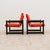 Black Pierrot Armchairs in Lacquered Wood and Red Fabric from Schirolli, 1980s, Set of 2 For Sale - Image 8 of 12