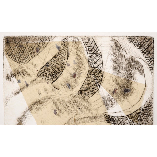 "Bones" - Abstracted Etching in Ink on Paper (Artist's Proof) by Doris Warner For Sale - Image 4 of 6
