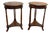 Empire Style Round Bedside Tables in Mahogany-Stained Wood, 1980s, Set of 2 For Sale