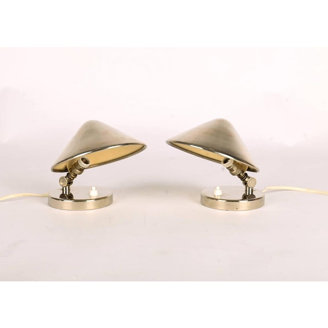 Bauhaus Nickel Table Lamps by Josef Vorel, 1930s, Set of 2 For Sale - Image 11 of 11
