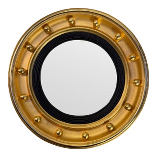 Antique Convex Gilt Mirror For Sale