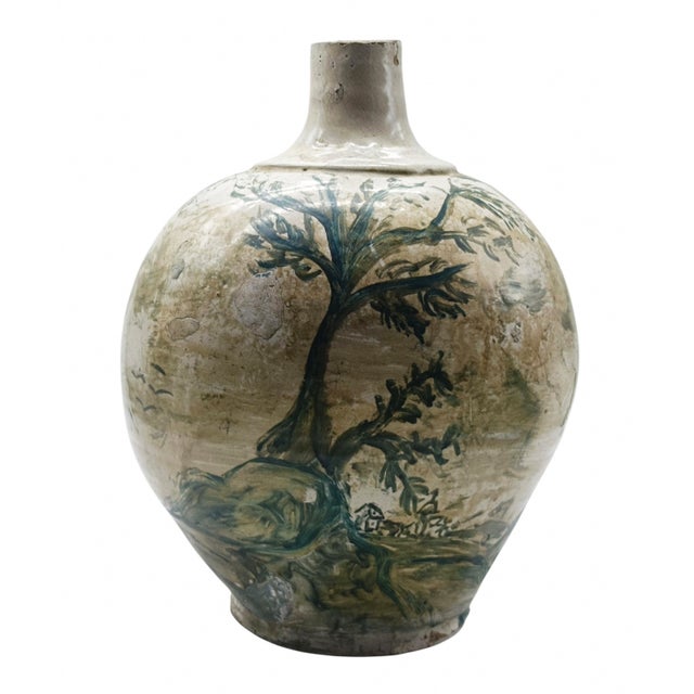 Hand-Painted Majolica Ceramic Bottle, 1890s For Sale - Image 11 of 11