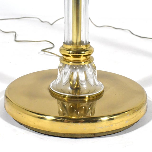 This striking and substantial pair of Murano glass torchier lamps by Vetri Artistica have brass bases, internal structures...