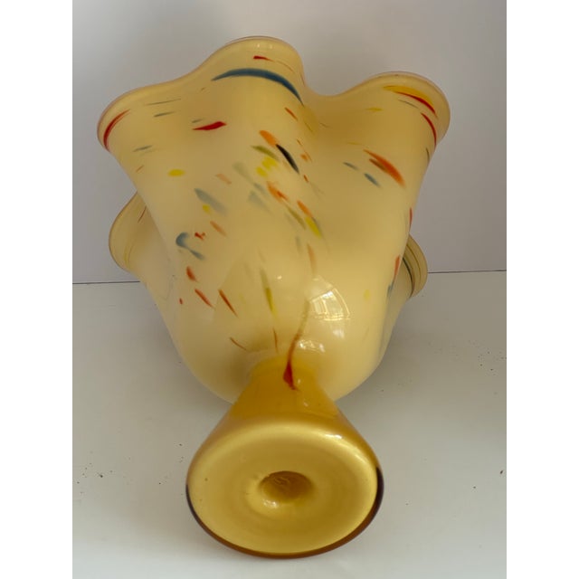 1960s Murano Style Fluted Top Compote Vase For Sale In Philadelphia - Image 6 of 8