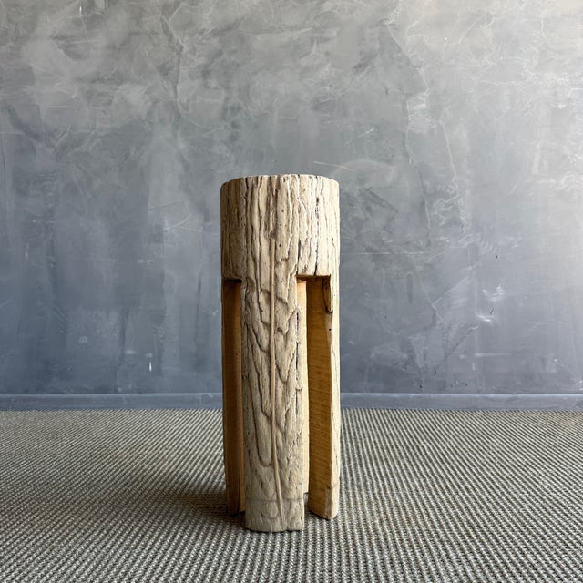 Wood Late 20th Century Kona Stump Elm Wood Side Table #C45 For Sale - Image 7 of 10