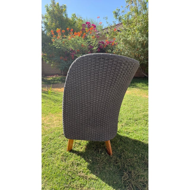 Selling a pair of authentic Cane-line Peacock Wing Highback lounge chairs — a Danish designer piece by Foersom & Hiort-...