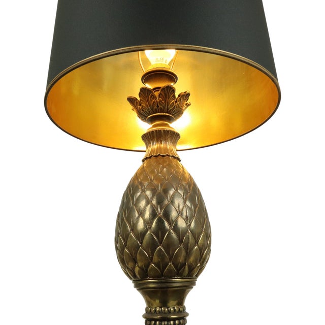 Gold Pineapple Lamp and Table Loevsky & Loevsky for Deknudt, 1970s, Set of 2 For Sale - Image 8 of 18