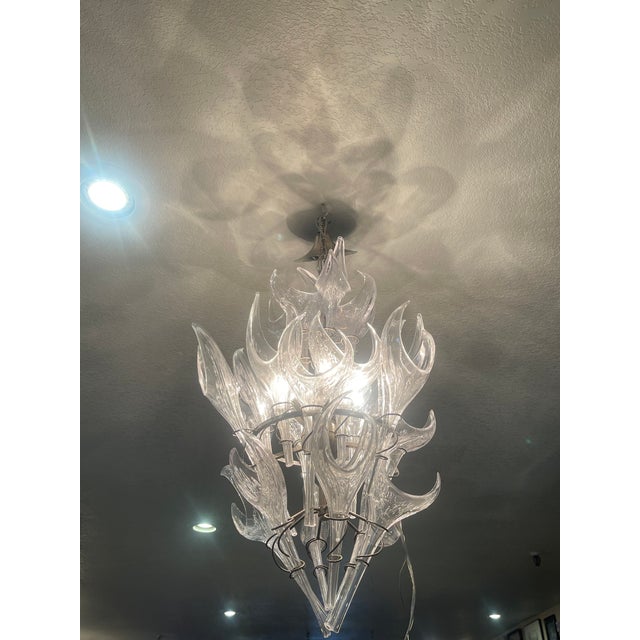 Mid-Century Modern Italian Hand-Blown Murano Glass Chandelier For Sale - Image 11 of 12