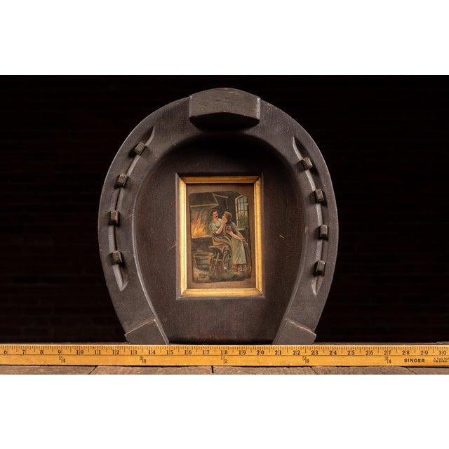 Wood Mid 20th Century Folk Art Horseshoe Blacksmith Romance Wall Art For Sale - Image 7 of 7