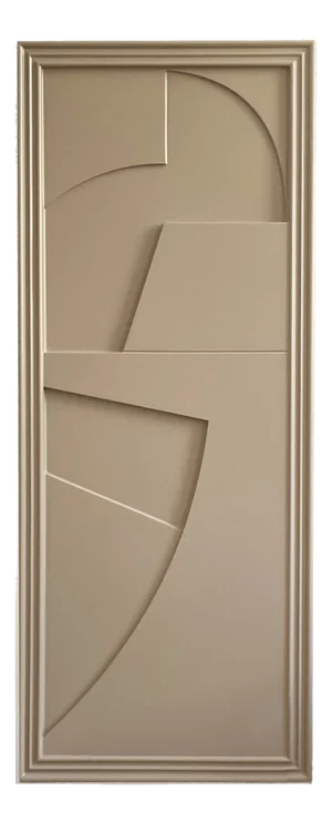 Likya Verto Wooden Wall Art in Beige Gray from Likya Atelier