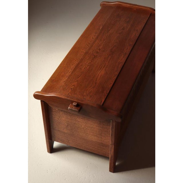 Danish Gothic Style Cabinetmaker Blanket Chest in Oak, 1950s For Sale - Image 15 of 17