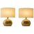 Italian Lamps in Cast Brass with Oval Lampshades, 1970s, Set of 2 For Sale - Image 9 of 9