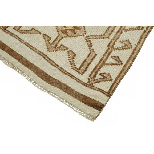 Bohemian Beige Runner Rug For Sale - Image 4 of 7