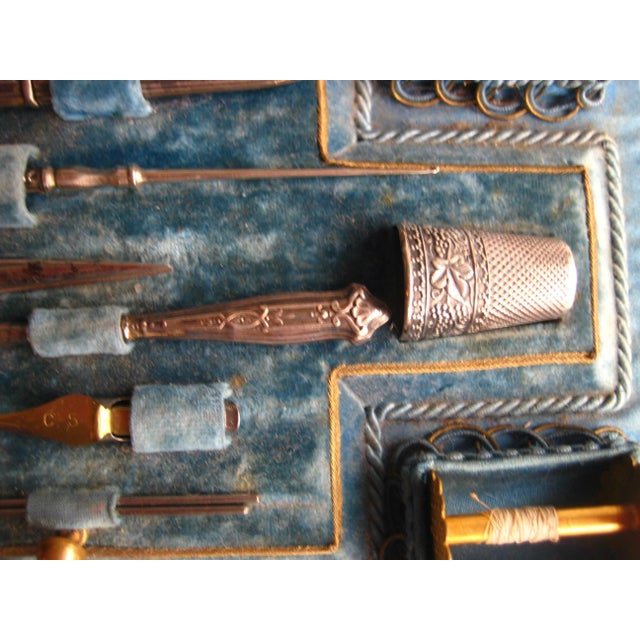 Mid 19th Century Set of 13 French Napoleon III Sewing Inlay Box For Sale - Image 5 of 10