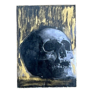 Vintage Boho Original Skull Abstract on Board