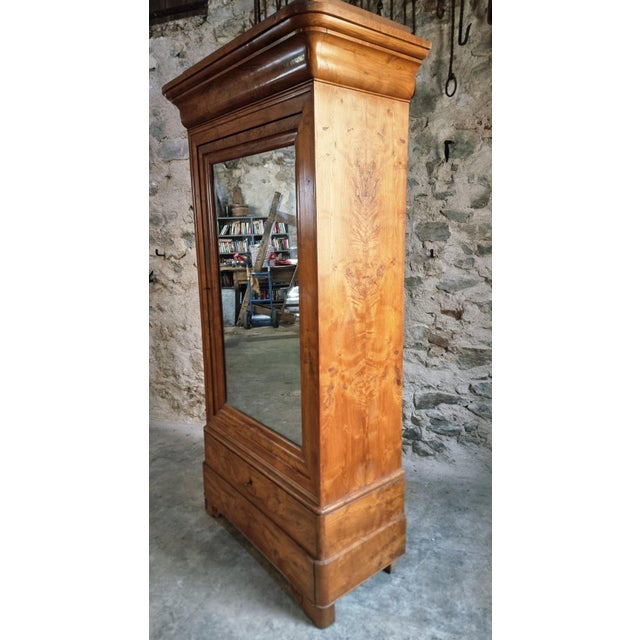Antique French Louis Philippe Wardrobe in Elm and Oak, 1800s For Sale - Image 5 of 16