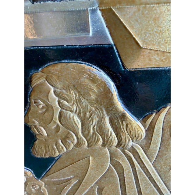 70s Large Mid-Century Liturgical Modernist Metal Last Supper Wall Relief B. Quijano Cubist Architectural For Sale - Image 11 of 17