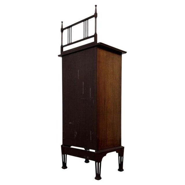Antique Early 20th Century English Mahogany Cabinet Vitrine For Sale - Image 9 of 14
