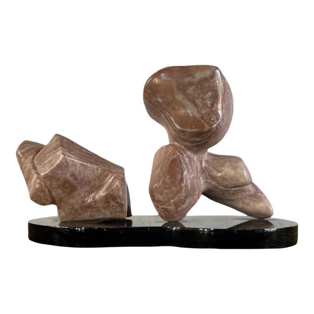 1970s Vintage Abstract Red Marble Amorphous Sculpture For Sale