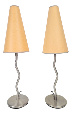 Vintage Squiggle Antimon Zigzag Table Lamps from Ikea, 1990s, Set of 2